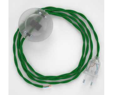 Conexión suelo 3m Transparente cable trenzado Seda Verde TM06