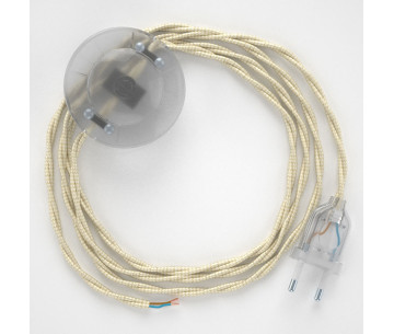 Conexión suelo 3m Transparente cable trenzado Rayon marfil TM00