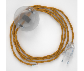 Conexión suelo 3m Transparente cable trenzado Seda Dorado TM05