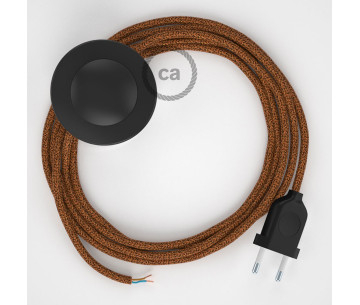 Conexión suelo 3m Negro cable redondo Seda Glitter Cobre RL22