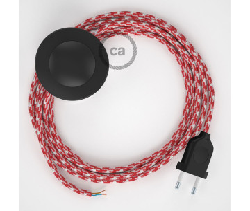 Conexión suelo 3m Negro cable redondo Seda Bicolor Blanco-Rojo RP09