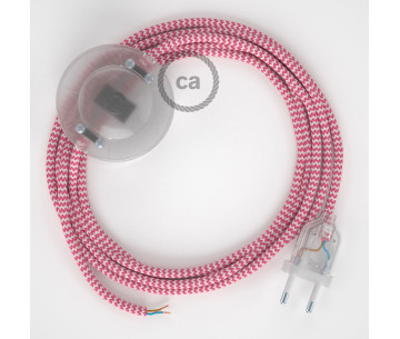 Conexión suelo 3m Transparente cable redondo Seda ZigZag Fuchsia RZ08