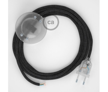 Conexión suelo 3m Transparente cable redondo Lino Antracita RN03