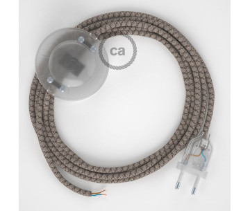 Conexión suelo 3m Transparente cable redondo Algodón Lino Corteza RD63