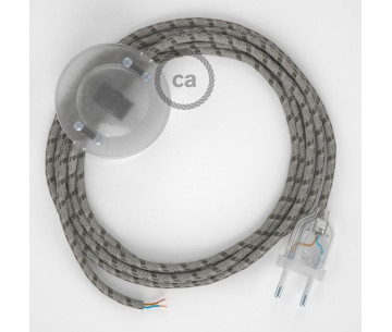 Conexión suelo 3m Transparente cable redondo Algodón Lino CortezaRD53