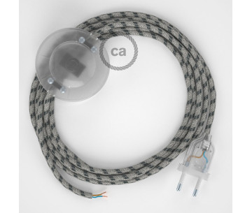 Conexión suelo 3m Transparente cable redondo Algodón Antracita RD54