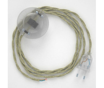 Conexión suelo 3m Transparente cable trenzado Lino Natural Neutro TN01
