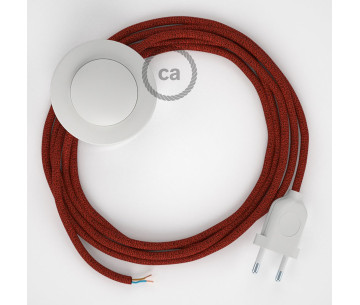 Conexión suelo 3m Blanco cable redondo Seda Glitter Rojo RL09