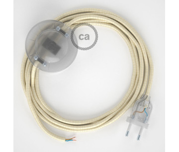 Conexión suelo 3m Transparente cable redondo Seda Marfil RM00