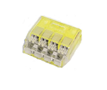 Conector compacto sin tornillos p/cable rígido 1,5-2,5mm2- 4 contactos