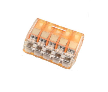 Conector compacto sin tornillos p/cable rígido 1,5-2,5mm2- 5 contactos