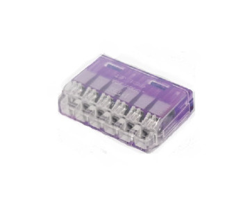 Conector compacto sin tornillos p/cable rígido 1,5-2,5mm2 -6 contactos
