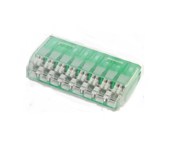 Conector compacto sin tornillos p/cable rígido 1,5-2,5mm2- 8 contactos
