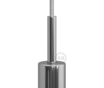 Prensaestopa metal L7cm Cromo con tubo roscado tuerca y arandela