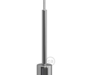 Prensaestopa metal L15cm Cromo con tubo roscado tuerca y arandela