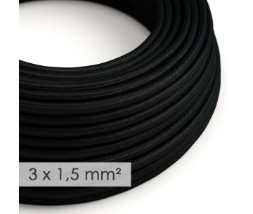 Cable manguera redonda 3G1,50 textil  Rayon Negro