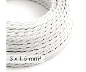 Cable Trenzado 3G1,50 textil  Rayon Blanco
