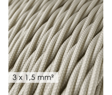 Cable Trenzado 3G1,50 textil  Rayon Marfil