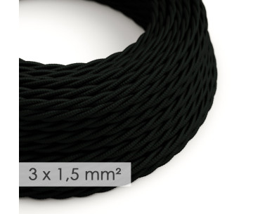 Cable Trenzado 3G1,50 textil  Rayon Negro