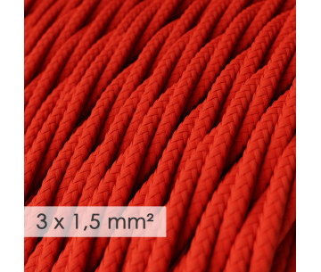 Cable Trenzado 3G1,50 textil  Rayon Rojo