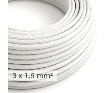 Cable manguera redonda 3G1,50 textil  Rayon Blanco