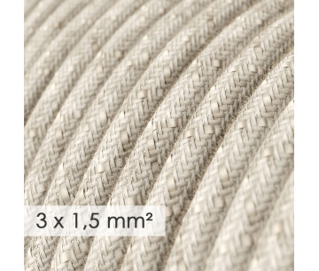 Cable manguera redonda 3G1,50 textil  Lino Natural Neutro