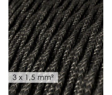Cable Trenzado 3G1,50 textil  Lino Antracita