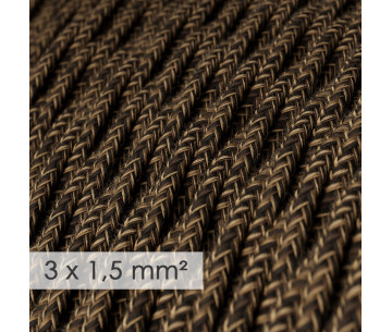 Cable Trenzado 3G1,50 textil  Lino Marrón 