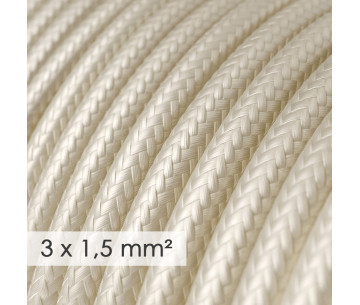 Cable manguera redonda 3G1,50 textil Rayon Marfil