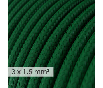 Cable manguera redonda 3G1,50 textil Rayon Verde Oscuro