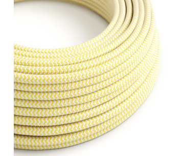 Cable manguera redonda 2x0,75 textil Rayon Amarillo zigzag