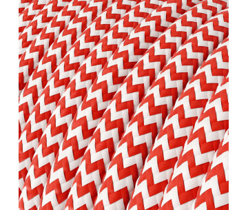 Cable manguera redonda 3G0,75 textil Rayon Rojo zigzag