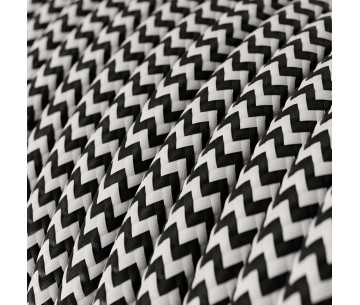 Cable manguera redonda 3G0,75 textil Rayon Negro zigzag