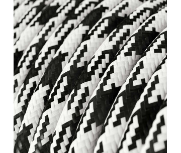 Cable manguera redonda 2x0,75 textil Rayon Bicolor Negro
