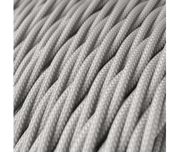 Cable Trenzado 2x0,75 textil Rayon Plateado sólido