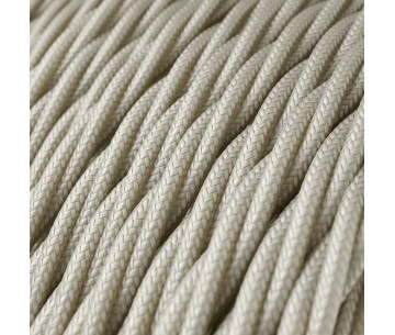 Cable Trenzado 2x0,75 textil Rayon Marfil sólido