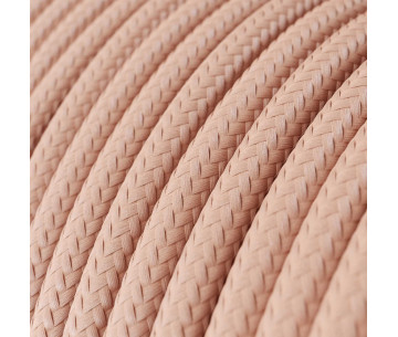 Cable manguera redonda 2x0,75 textil Rayon Rosa Baby sólido