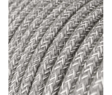 Cable manguera redonda 3G0,75 textil Lino Natural Gris