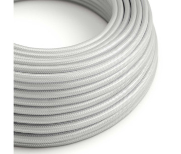 Cable manguera redonda 2x0,75 textil Rayon Plateado sólido