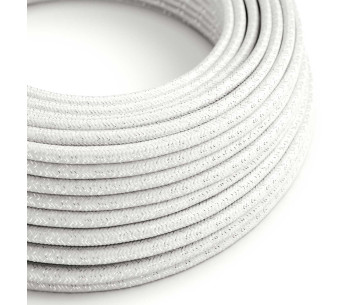 Cable manguera redonda 3G0,75 textil Rayon Blanco sólido Glitter