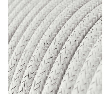 Cable manguera redonda 2x0,75 textil Rayon Blanco sólido Glitter