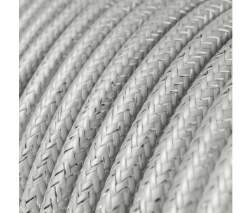 Cable manguera redonda 2x0,75 textil Rayon Plata sólido Glitter