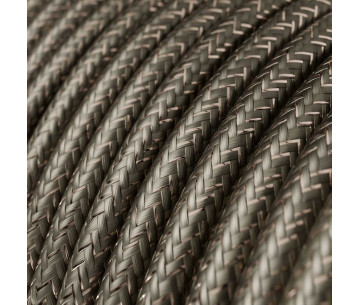 Cable manguera redonda 2x0,75 textil Rayon Gris sólido Glitter