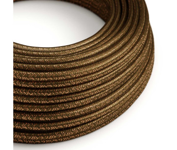 Cable manguera redonda 2x0,75 textil Rayon Marrón sólido Glitter