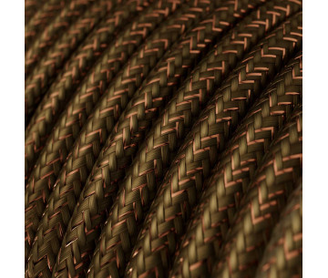 Cable manguera redonda 3G0,75 textil Rayon Marrón sólido Glitter