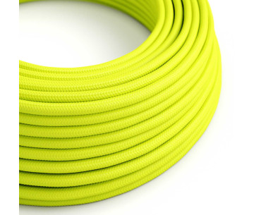 Cable manguera redonda 2x0,75 textil Rayon Amarillo Fluo sólido