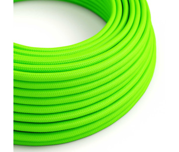 Cable manguera redonda 3G0,75 textil Rayon Verde Fluo sólido