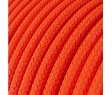 Cable manguera redonda 2x0,75 textil Rayon Naranja Fluo sólido