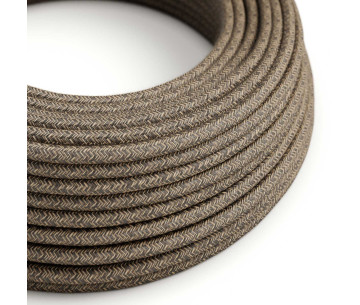 Cable manguera redonda 2x0,75 textil Lino Natural Marrón