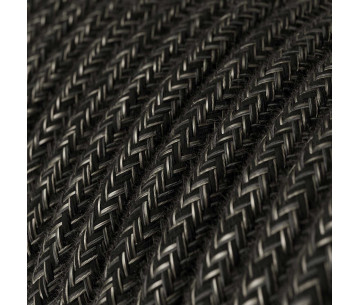 Cable manguera redonda 2x0,75 textil Lino Natural Antracita